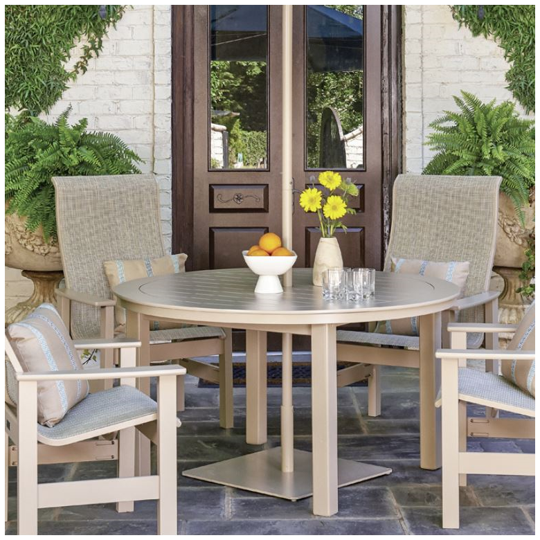 42″ Round Slatted MGP Dining Table with Prong Base – Furniture Leisure