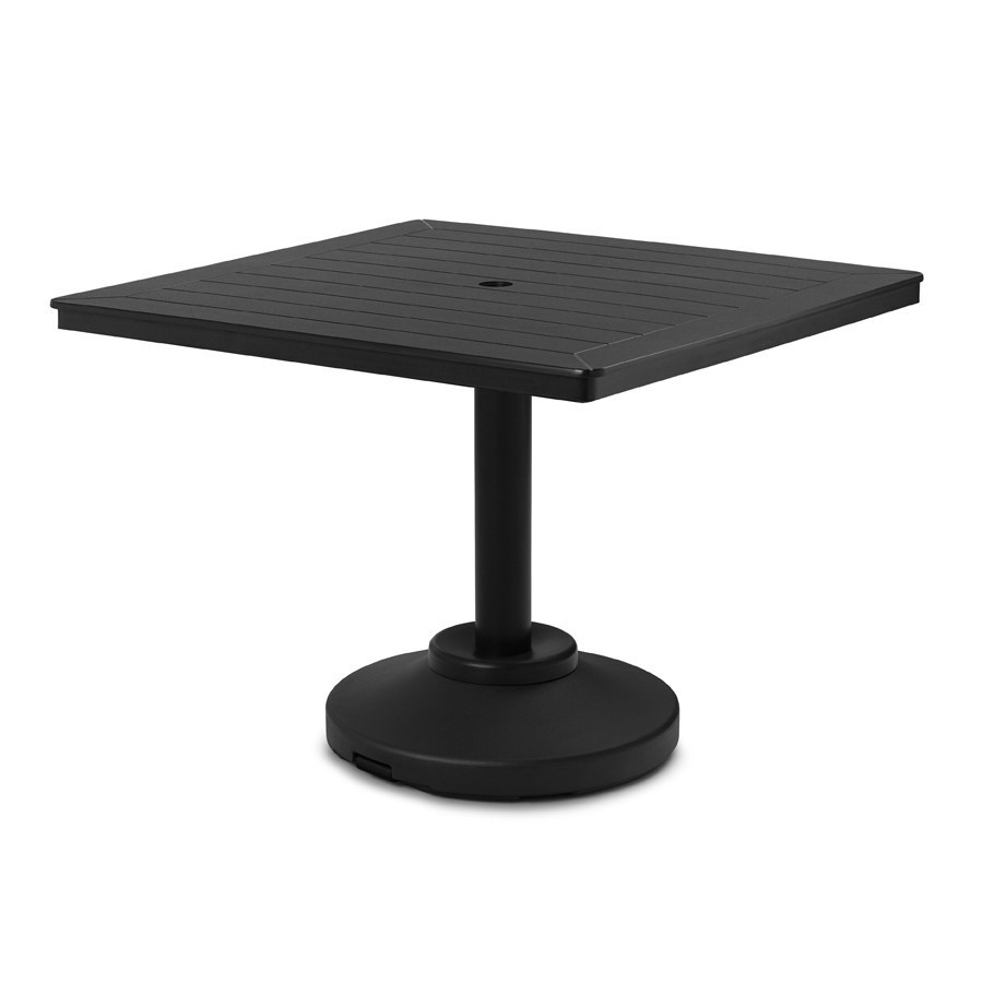 Square Slatted MGP Dining Table w/ Weighted Base – Furniture Leisure
