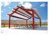 Duo-Top Gable End Metal Top Park Shelter With 7' 6" Entry Height