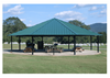 Octagon Metal Top Park Shelter with 7' 6" Entry Height