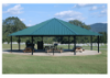 Octagon Metal Top Park Shelter with 7' 6" Entry Height