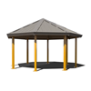 Octagon Metal Top Park Shelter With 7' 6" Entry Height
