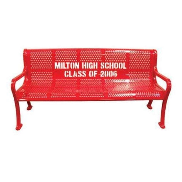 Personalized Perforated Style Thermoplastic Memorial Bench	