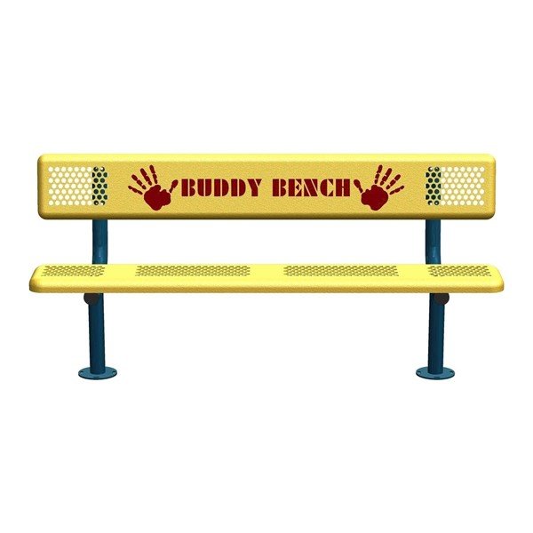 Perforated Style Buddy Bench with Back	