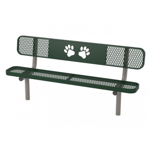 Laser Cut Paw Dog Park Bench