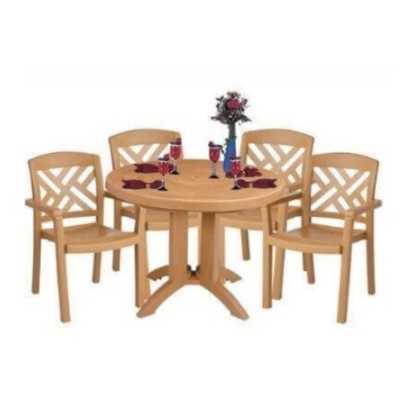 Plastic Resin Table and Chair Package, Sanibel Dining Set	