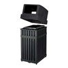 25 Gallon Arch Tec Commercial Square Plastic Trash Receptacle With Dome Lid	