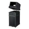 25 Gallon Arch Tec Commercial Square Plastic Trash Receptacle With Dome Lid	