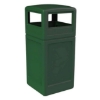 42 Gallon Poly Tec Commercial Square Plastic Trash Receptacle With Dome Lid	