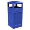 42 Gallon Poly Tec Commercial Square Plastic Trash Receptacle With Dome Lid	