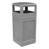 42 Gallon Poly Tec Commercial Square Plastic Trash Receptacle With Dome Lid	