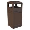 42 Gallon Poly Tec Commercial Square Plastic Trash Receptacle With Dome Lid	