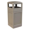 42 Gallon Poly Tec Commercial Square Plastic Trash Receptacle With Dome Lid	