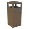 42 Gallon Poly Tec Commercial Square Plastic Trash Receptacle With Dome Lid	
