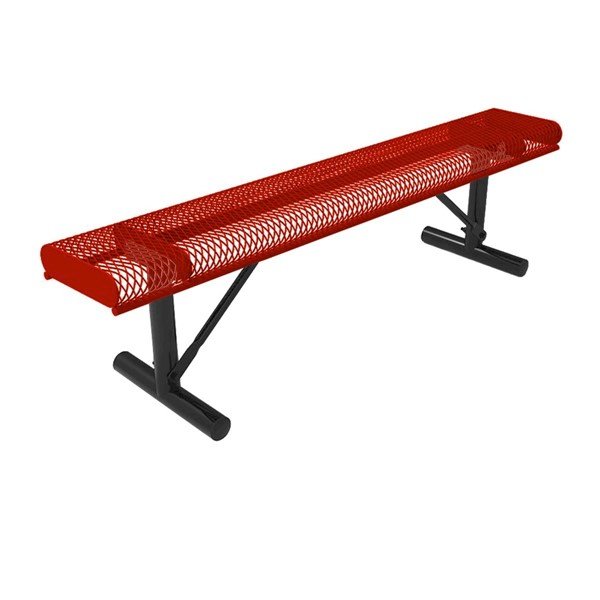 Elite Series 6 Ft. Thermoplastic Polyethylene Coated Rolled Backless Bench - 63 lbs
