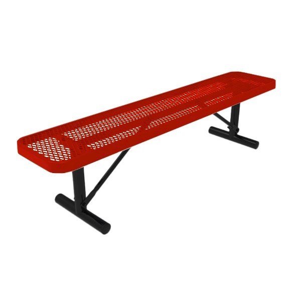 Elite Series 6 Ft. Thermoplastic Polyethylene Coated Backless Players Bench - 63 lbs. - Quick ship	