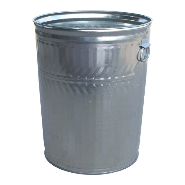  Steel Trash Can W/ Flat Top Lid