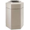 Poly Tec Commercial Plastic Hexagonal Trash Receptacle