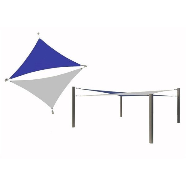 Multi-Sail Square Fabric Shade Structure With 10 Ft. Entry Height
