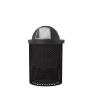 Perforated 32 Gallon Steel Trash Receptacle & Liner W/ Dome Top	