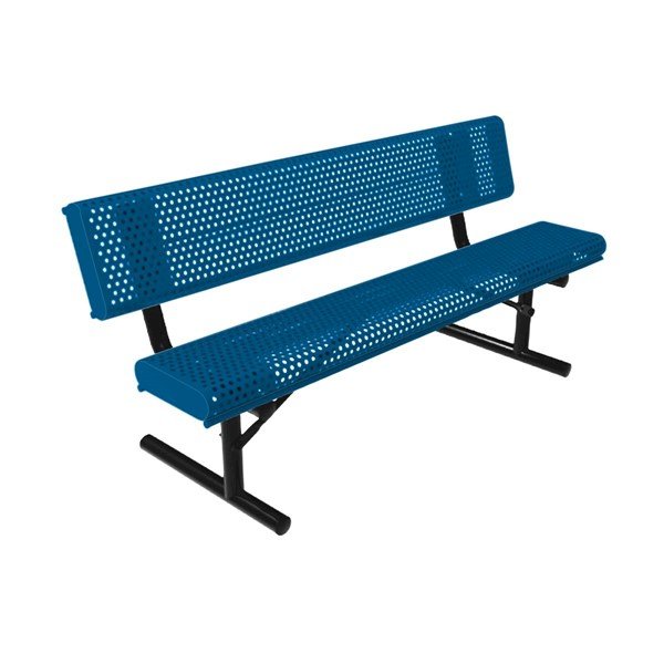 Elite Series 4 Ft. Thermoplastic Polyethylene Coated Rolled Bench with Back