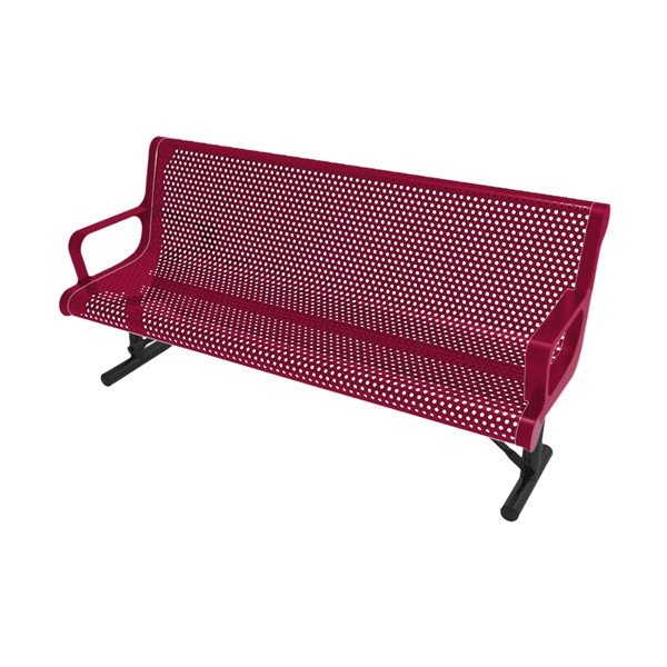 Elite Series 6 ft. Thermoplastic Polyethylene Coated Contour Bench with Back - 148 lbs. - Quick Ship	