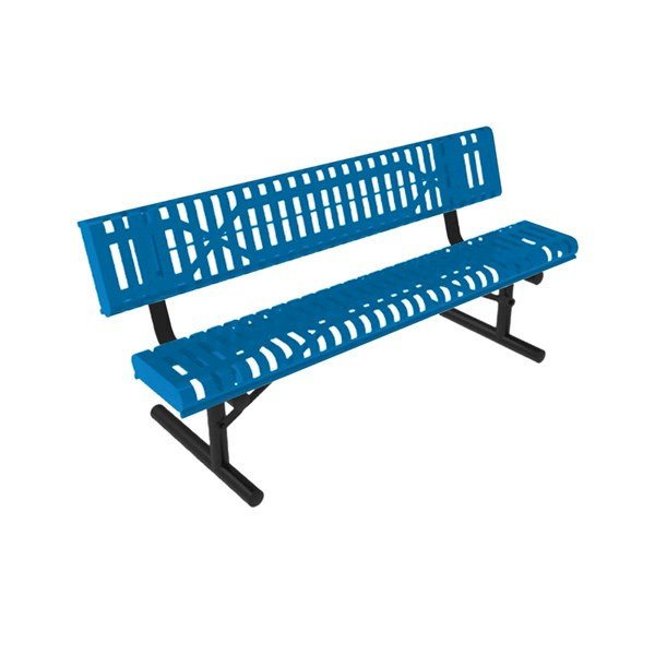 RHINO Slatted Rolled Bench with Back	