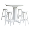 44" Round Recycled Plastic Bar Table Set With 4 Bar Stools	