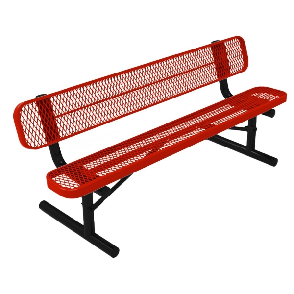 Rhino 6 Ft. Thermoplastic Polyolefin Coated Portable Bench with Back	