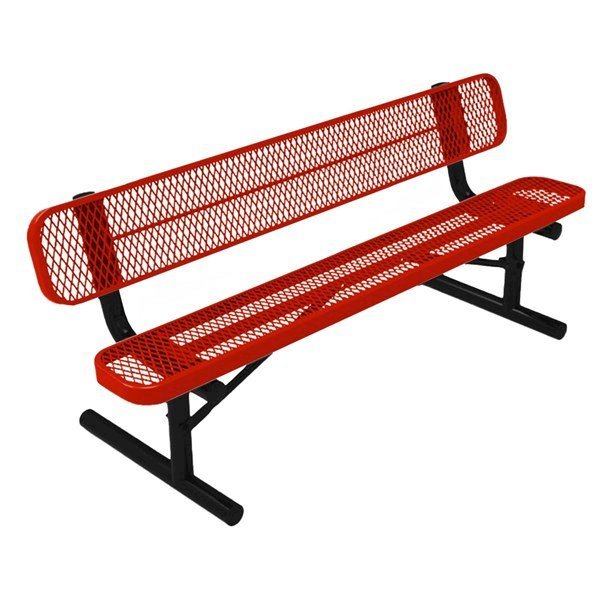 Rhino 6 Ft. Thermoplastic Polyolefin Coated Portable Bench with Back	