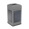 42 Gallon Stone Tec Commercial Square Plastic Trash Receptacle With Open Lid	