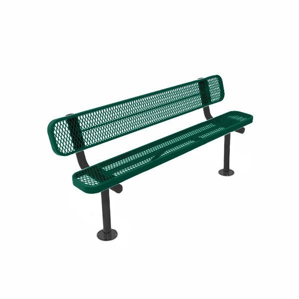 RHINO 6 ft. Thermoplastic Polyolefin Coated Bench with Back	