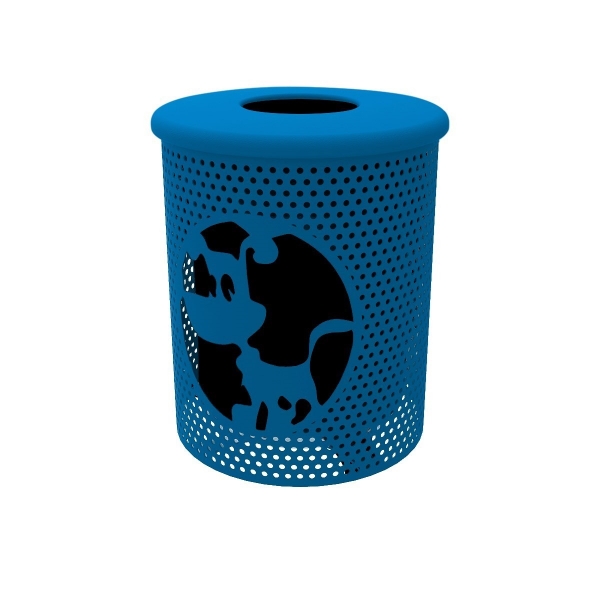 Dog N' Play 32 Gallon Punched Steel Trash Receptacle	