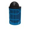 Elite Series 32 Gallon Thermoplastic Slatted Steel Trash Receptacle With Dome Top And Liner	