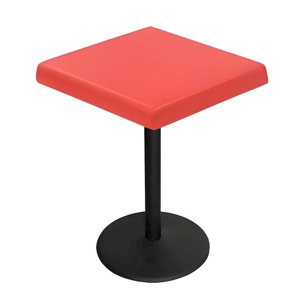 Indoor Restaurant Bar Height Table with Suncity Top and Round Stamped Steel Base	