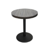 Indoor Restaurant Dining Table with Marco Top and Round Stamped Steel Base	