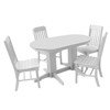 5 Ft. Oval Recycled Plastic Dining Table With 4 Traditional Chairs	