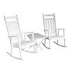 Two Classic Recycled Plastic Rocking Chair with Folding Side Table Set	