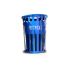 36-Gallon Blue Oakley Eco Steel Recycle Trash Can with Powder-Coated Finish and Recycling Label