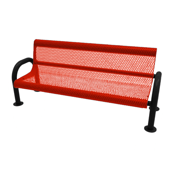 RHINO 4 Ft. MOD Thermoplastic Polyolefin Coated Metal Bench With Back
