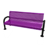 RHINO 4 Ft. MOD Thermoplastic Polyolefin Coated Metal Bench With Back