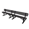 Portable - Perforated - ELITE 15 Ft. Thermoplastic Polyethylene Coated Bench With Back