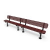 Surface Mount - Perforated - ELITE 15 Ft. Thermoplastic Polyethylene Coated Bench With Back