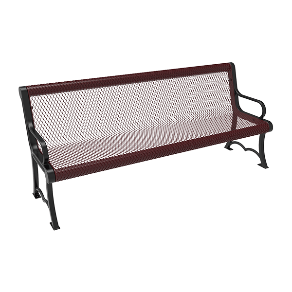 Expanded - RHINO 4 Ft. Thermoplastic Polyolefin Coated Austin Bench With Cast Iron Frame