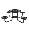 Expanded - ELITE 36” Round Thermoplastic Polyethylene Coated Portable Picnic Table with 16” Individual Round Seats