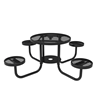 Expanded - RHINO 36” Round Thermoplastic Polyolefin Coated Portable Picnic Table with 16” Individual Round Seats