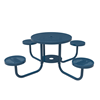Perforated - RHINO 36” Round Thermoplastic Polyolefin Coated Portable Picnic Table with 16” Individual Round Seats