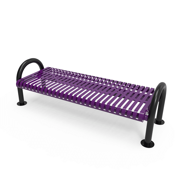 Surface Mount - ELITE 4 Ft. MOD Thermoplastic Polyethylene Coated Bench without Back