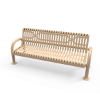 Surface Mount - ELITE 4 Ft. MOD Thermoplastic Polyethylene Coated Slatted Metal Bench With Back