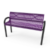 Inground Mount - ELITE 4 Ft. MOD Thermoplastic Polyethylene Coated Slatted Metal Bench With Back